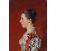 WYKUJMYTO Riproduzione Dipinto Tela da Arte Stampe Arte Quadro Ritratto della sorella dll'artistas Annie Edelfelt di Albert Edelfelt Per la Decorazione Murale 60x90cm