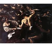 WYKUJMYTO Riproduzione Dipinto Tela da Arte Stampe Arte Quadro Sansone Catturato dai Filistei di Guercino Per la Decorazione Murale 60x90cm