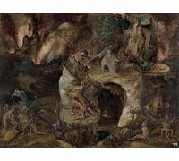 WYKUJMYTO Riproduzione Dipinto Tela da Arte Stampe Arte Quadro Tentazione di un santo di Hieronymus Boske Per la Decorazione Murale 60x90cm
