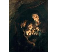 WYKUJMYTO Riproduzione Dipinto Tela da Arte Stampe Arte Quadro Vecchia donna con cesto di carbone di Peter Paul Rubens Per la Decorazione Murale 60x90cm