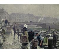 WYKUJMYTO Riproduzione Dipinto Tela da Arte Stampe Arte Quadro Ved Gammel Strand di Paul Gustave Per la Decorazione Murale 60x90cm