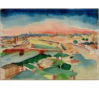 WYKUJMYTO Riproduzione Dipinto Tela da Arte Stampe Arte Quadro Veduta di Mosca di Vasilij Kandinskij Per la Decorazione Murale 60x90cm