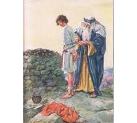 WYKUJMYTO Stampa su Tela Astratto Mural Dipinto È Isacco a morire Illustrazione da attraverso la Bibbia Virtue Publishing di Charles Edmund Brock Per la Decorazione del Soggiorno 60x90cm