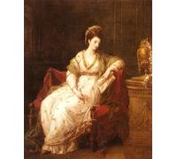 WYKUJMYTO Stampa su Tela Astratto Mural Dipinto Ritratto di Louise Henrietta Campbell in seguito Lady come musa della letteratura Angelica Kauffmann Per la Decorazione del Soggiorno 60x90cm