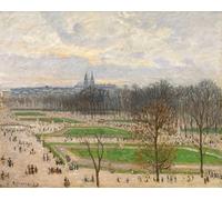 WYKUJMYTO Stampe Artistiche su Tela Olio Dipinto su Tela Il giardino delle Tuileries in un pomeriggio d'inverno di Camille Jacob Pissarro Per la Decorazione della Camera da Letto 60x90cm