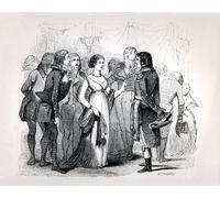WYKUJMYTO Stampe Artistiche su Tela Olio Dipinto su Tela Madame De Stael interroga Napoleone Bonaparte sulle donne migliori di Jules David Per la Decorazione della Camera da Letto 60x90cm