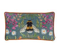 Wylder Nature House of Bloom Zinnia Bee - Cuscino rettangolare in poliestere imbottito