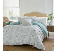 Wylder Nature Set copripiumino Bella - Morbida biancheria da letto reversibile con motivo floreale (Blu - Super King)