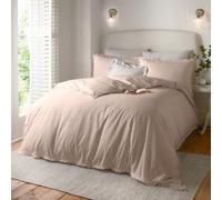 Wylder Nature Set copripiumino Tilly 100% cotone con volant minimal e finiture eleganti (rosa cipria - matrimoniale)