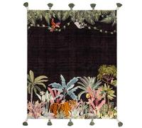 Wylder Tropics Midnight Jungle - Copriletto in velluto con nappe