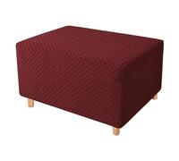 WYLEBER Copri Poggiapiedi Rettangolari Antiscivolo Elasticizzati,Copri Pouf Rimovibile e Lavabile,Quattro Stagioni(Burgundy,L)