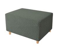 WYLEBER Copri Poggiapiedi Rettangolari Antiscivolo Elasticizzati,Copri Pouf Rimovibile e Lavabile,Quattro Stagioni(Army Green,L)