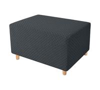 WYLEBER Copri Poggiapiedi Rettangolari Antiscivolo Elasticizzati,Copri Pouf Rimovibile e Lavabile,Quattro Stagioni(Dark Gray,M)