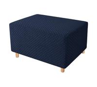 WYLEBER Copri Poggiapiedi Rettangolari Antiscivolo Elasticizzati,Copri Pouf Rimovibile e Lavabile,Quattro Stagioni(Navy Blue,M)