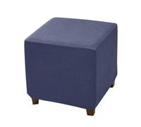 WYLEBER Impermeabile Fodera Poggiapiedi Quadrato,Elasticizzata Lavabile Copri Pouf Protezione dei Mobili per Soggiorno(Navy Blue,S)