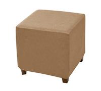 WYLEBER Impermeabile Fodera Poggiapiedi Quadrato,Elasticizzata Lavabile Copri Pouf Protezione dei Mobili per Soggiorno(Khaki,S)