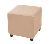 WYLEBER Impermeabile Fodera Poggiapiedi Quadrato,Elasticizzata Lavabile Copri Pouf Protezione dei Mobili per Soggiorno(Beige,S)