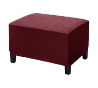 WYLEBER Rettangolare Copri Pouf,Universale Lavabile Copri Poggiapiedi con Fondo Elastico,Fodera per Poggiapiedi Elasticizzata Antiscivolo Protezione Mobili per Soggiorno(Burgundy)
