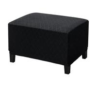 WYLEBER Rettangolare Copri Pouf,Universale Lavabile Copri Poggiapiedi con Fondo Elastico,Fodera per Poggiapiedi Elasticizzata Antiscivolo Protezione Mobili per Soggiorno(Black)