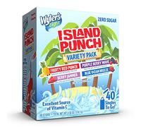 Wyler's Light Island Punch, Singles to Go Variety Pack, Punzone rosso fruttato, Onda di bacche viola, Jammer di bacche e brezza blu oceanica, 40 bastoncini totali