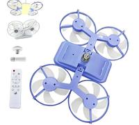 WYLFYJP Ventilatore Da Soffitto A LED Stile Drone Con Base E27, Pieghevole A 3 Velocità Regolazione A Colori, Telecomando For Camera Letto, Cucina E Piccoli Spazi(Blue)