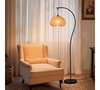 Wylolik Lampada da Terra Moderna in Metallo Nero, Alta 150 cm, con Paralume a Zucca e Luce dimmerabile a 3 Colori, Ideale per Soggiorno, Camera da Letto e Studio.