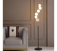 Wylolik Lampada da Terra per Soggiorno 6 Paralume a globo in vetro Stile moderna con Interruttore Individuale, per Soggiorno, Camera da Letto e Ufficio, 63" (Fornitura di sorgenti luminose)