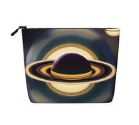 WYLXIN Bella borsa per il trucco in finta canapa Saturn. Ecologica e durevole, design semplice, facile da riporre i tuoi oggetti essenziali di bellezza, nero, taglia unica