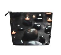 WYLXIN Black Mystery Heart Stone Fake Hemp Makeup Bag. Ecologico e durevole, design semplice, facile da riporre i tuoi oggetti essenziali di bellezza, nero, taglia unica