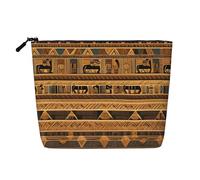 WYLXIN Borsa per il trucco in canapa finta con affreschi egiziani. Ecologico e durevole, design semplice, facile da riporre i tuoi oggetti essenziali di bellezza, nero, taglia unica