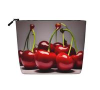 WYLXIN Borsa per il trucco in canapa finta con ciliegie cilene. Ecologica e durevole, design semplice, facile da riporre i tuoi oggetti essenziali di bellezza.