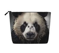 WYLXIN Borsa per il trucco in canapa finta con panda in acqua. Ecologica e durevole, design semplice, facile da riporre i tuoi oggetti essenziali di bellezza, nero, taglia unica
