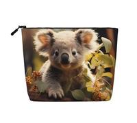 WYLXIN Borsa per il trucco in canapa finta con pianta di koala. Ecologica e durevole, design semplice, facile da riporre i tuoi oggetti essenziali di bellezza, nero, taglia unica