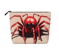 WYLXIN Borsa per il trucco in canapa finta con ragno rosso. Ecologico e durevole, design semplice, facile da riporre i tuoi oggetti essenziali di bellezza, nero, taglia unica
