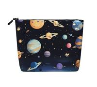 WYLXIN Borsa per il trucco in canapa finta di Saturno Giove Terra. Ecologica e durevole, design semplice, facile da riporre i tuoi elementi essenziali di bellezza.