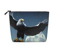 WYLXIN Eagle Under The Stars - Borsa per il trucco in canapa finta, ecologica e durevole, design semplice, facile da riporre i tuoi oggetti essenziali di bellezza, nero, taglia unica