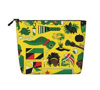 WYLXIN Jamaican Elements - Borsa per il trucco in finta canapa, ecologica e durevole, design semplice, facile da riporre i tuoi oggetti essenziali di bellezza, nero, taglia unica