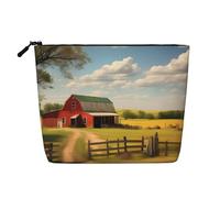 WYLXIN Ranch View - Borsa per il trucco in canapa finta, ecologica e durevole, design semplice, facile da riporre i tuoi oggetti essenziali di bellezza.
