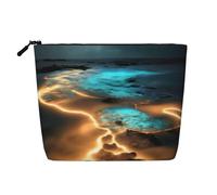 WYLXIN View Under The Moon - Borsa per il trucco in canapa finta, ecologica e durevole, design semplice, facile da riporre i tuoi oggetti essenziali di bellezza.