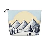 WYLXIN White Snowy Mountains, borsa per il trucco in canapa finta, ecologica e durevole, design semplice, facile da riporre i tuoi oggetti essenziali di bellezza, nero, taglia unica