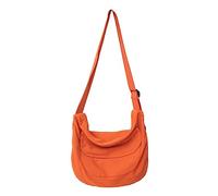 WYLZLKX Borsa a tracolla da donna in tela da uomo casual borsa a tracolla tinta unita borsa per studenti borsa di grande capacità.Arancione