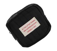 WYLZLKX Borsa per il trucco da viaggio Borsa cosmetica estetica Stile coreano Borsa da toilette Organizzatori per la cura della pelle Piccola borsa con cerniere, Nero , about 5.5x10.5x10.5cm