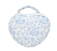 WYLZLKX Borsa per il trucco floreale alla moda unica a forma di cuore borsa da toeletta trapuntata borse cosmetiche per donne alla moda, bianco, As Shown