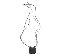 WYLZLKX Collana con ciondolo a forma di luna, con piccola borsa, collana regolabile in pelle con texture adatta, Length: Approx. 34.65inch(88cm), Pelle