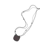 WYLZLKX Collana con ciondolo a forma di luna, con piccola borsa, collana regolabile in pelle con texture adatta, Length: Approx. 34.65inch(88cm), Pelle