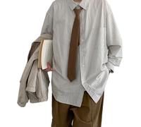 WYLZLKX Cravatta vintage a righe per donne e uomini cravatta giapponese casual versatile cravatta accessori per camicie.TR Cravatta in cotone marrone legata a mano