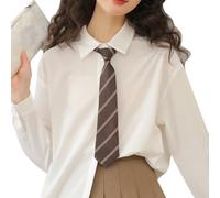 WYLZLKX Cravatta vintage a righe per donne e uomini cravatta giapponese casual versatile cravatta accessori per camicie. Striscia spessa caffè senza cravatta