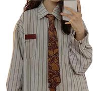 WYLZLKX Cravatta vintage a righe per donne e uomini cravatta giapponese casual versatile cravatta accessori per camicie. Cravatta a mano testurizzata marrone