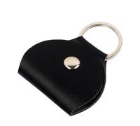 WYLZLKX Custodia per plettri in pelle PU con portachiavi, leggera, custodia per plettri per chitarristi, Nero , about 52x108mm/2.05x4.25inch