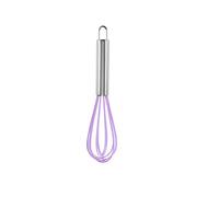 WYLZLKX Frusta manuale in silicone per uova, durevole, utensile da cucina per pasticceria, per cottura e cottura - viola - 20,3 cm